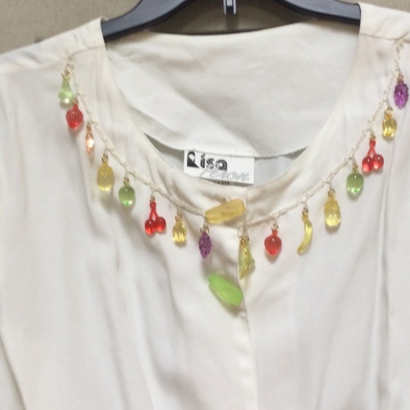 NWT Unique Vintage Lisa Peron Sz M Rayon Jacket w Bead Enhancement - Picture 4 of 8